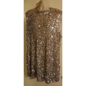 Nasty Gal Multicolor Sequin Sleeveless Shift Dress Size US 20 UK 24 EUR 62